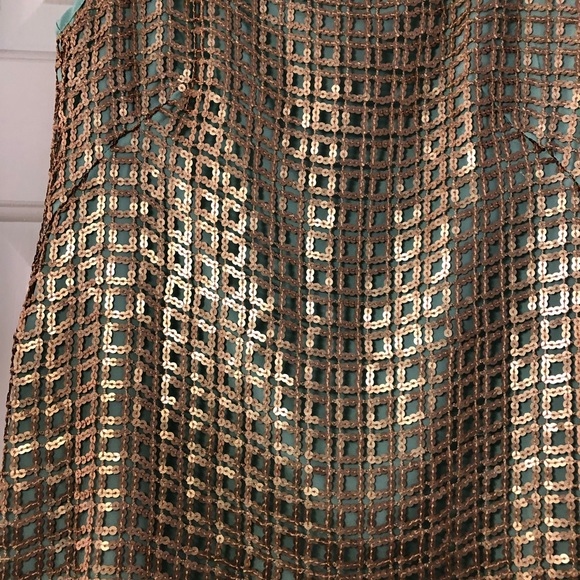 Anthropologie Gold Panes Sequin Shift Dress - Picture 3 of 3